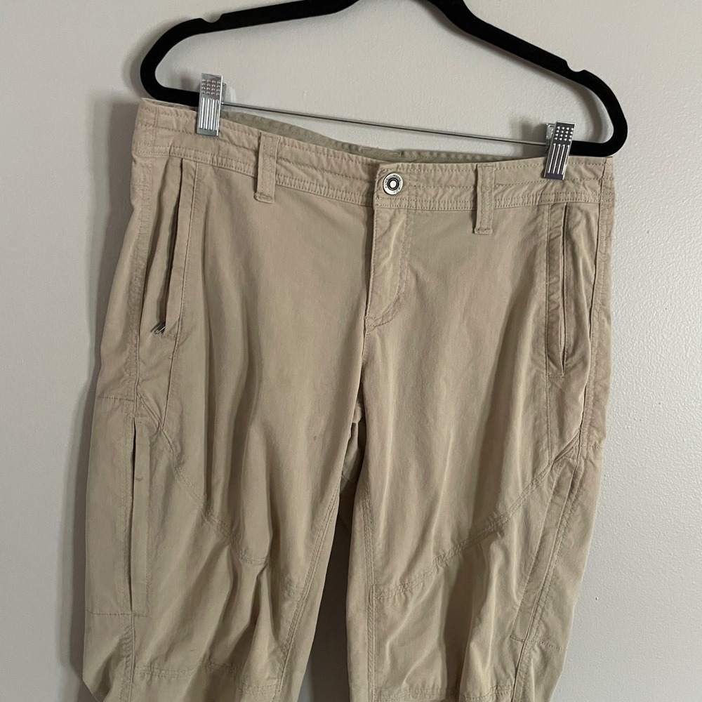Kuhl Splash Roll-Up Pants Womens 8 Reg‎ Tan Hiking Utility Gorpcore - Picture 2 of 14